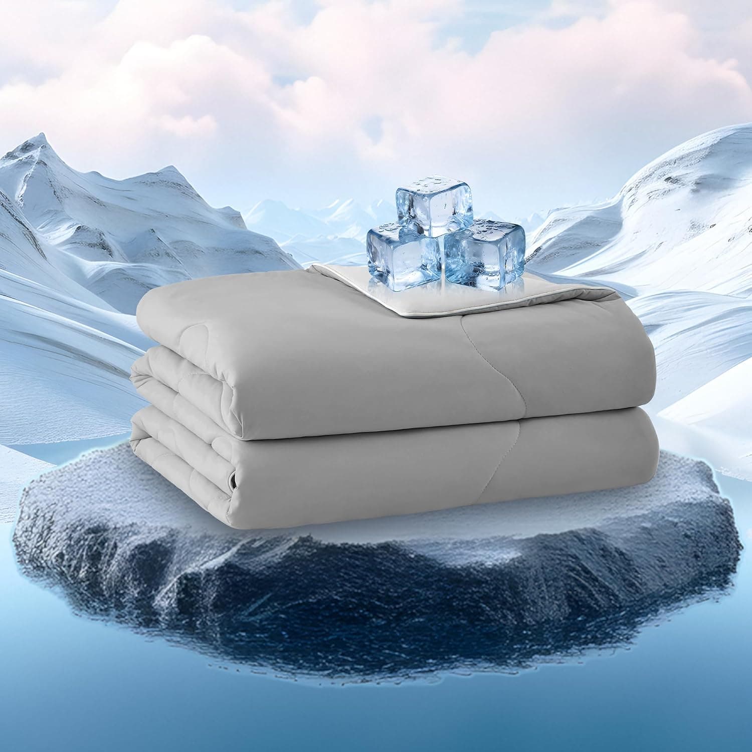 Cooling Blanket King Size, Lightweight Comforter for Hot Sleepers, Grey