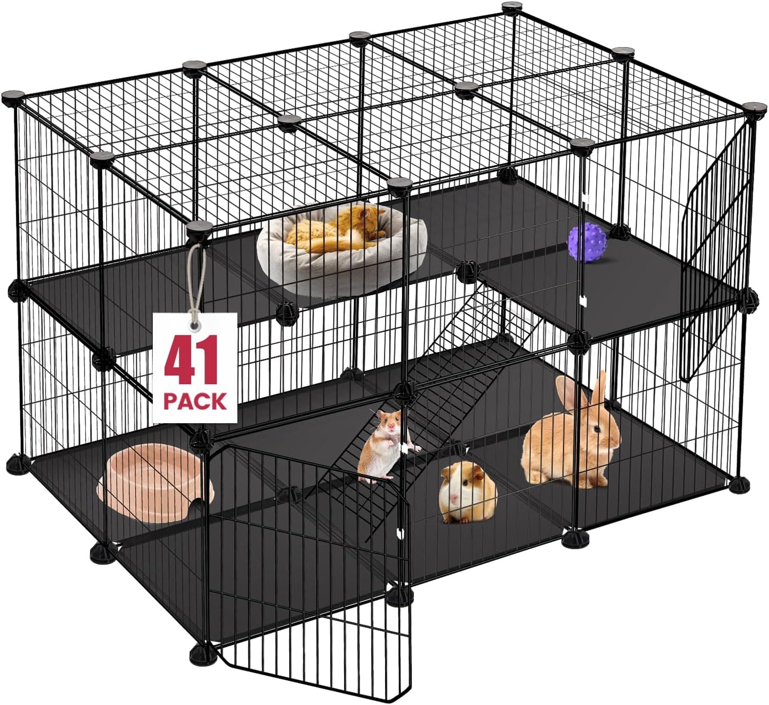 41 Panel Pet Playpen, 35.4" x 23.6" x 23.6" Small Animal Playpen