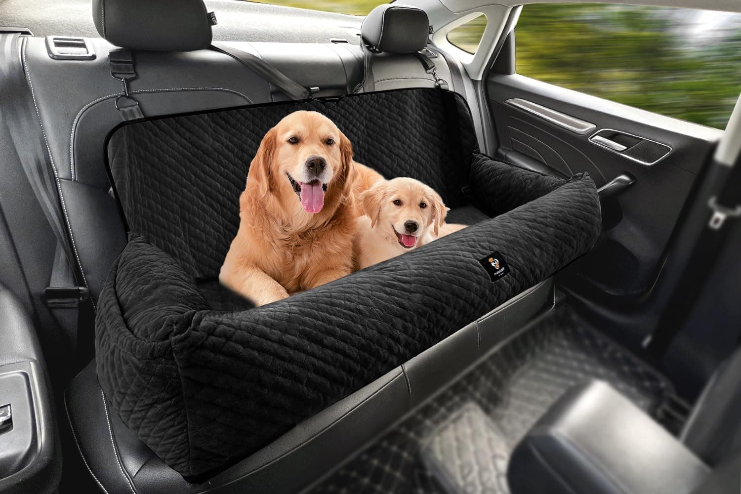 Dog Car Seat for Large Dogs up to 100 lbs, Washable, Black