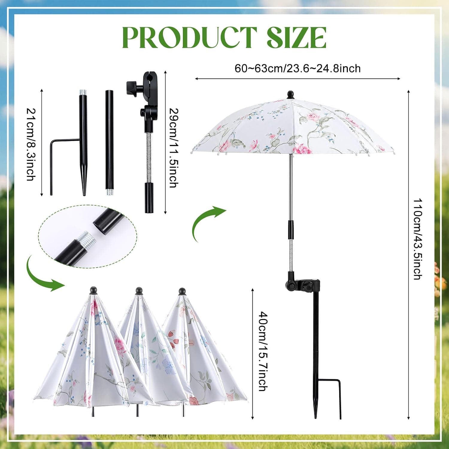 Plant Shade Umbrellas, Set of 3