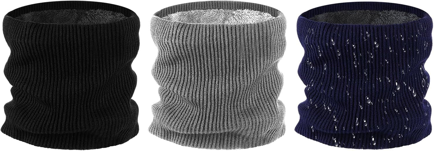 Fleece-Lined Winter Neck Gaiters, 3 Pack
