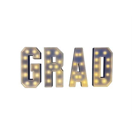 LED Graduation Marquee Letters, Battery-Operated, White