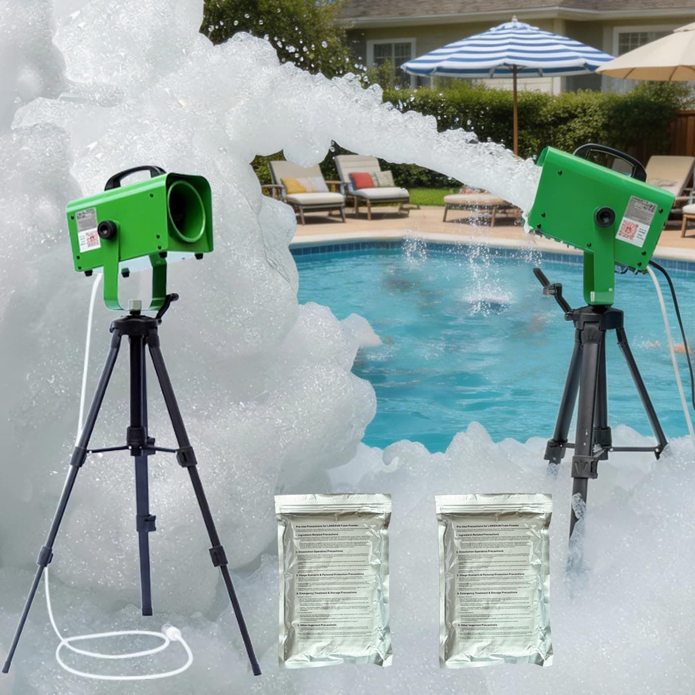 600W Foam Machine with Tripod Stand, Green