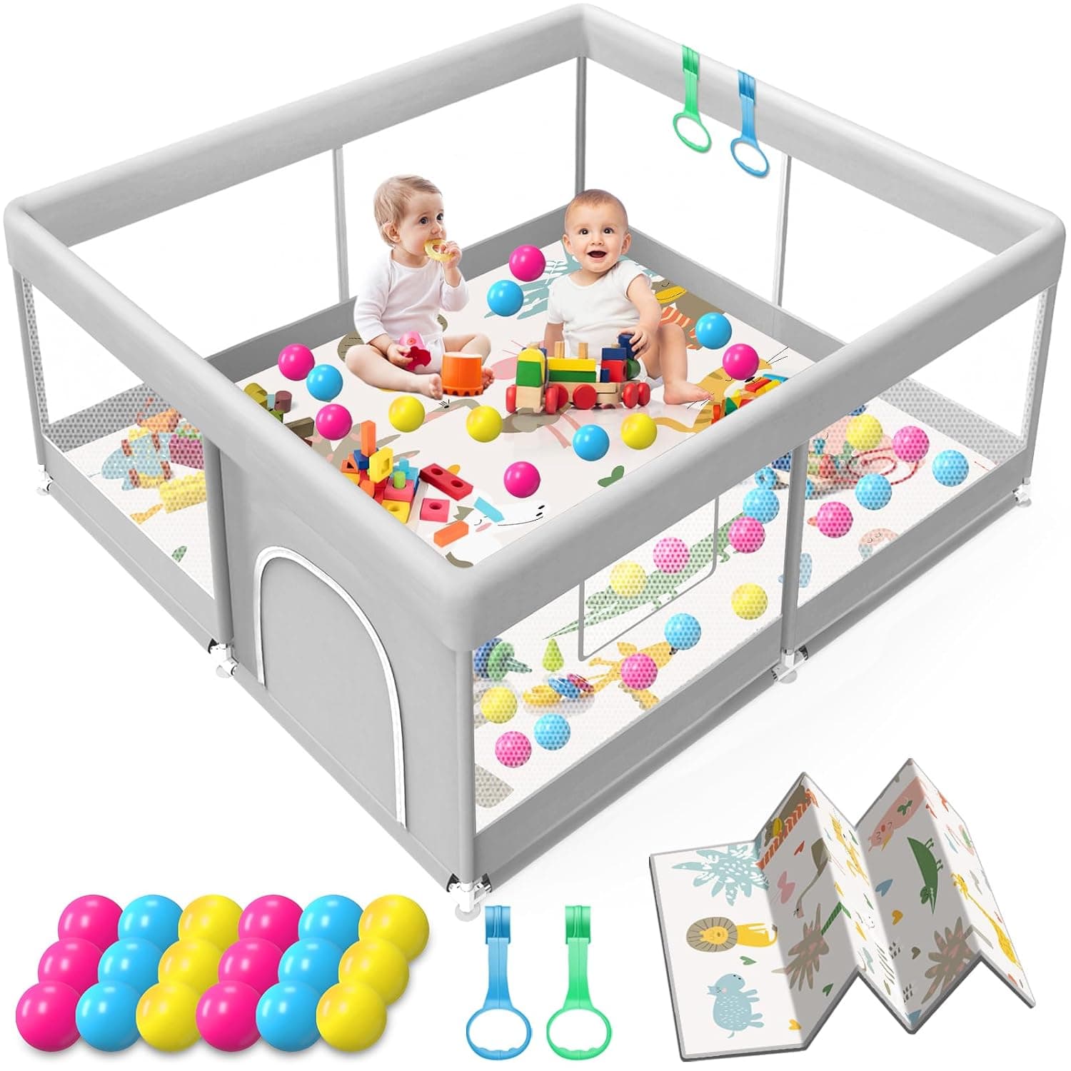 Waterproof Baby Playpen with Mat