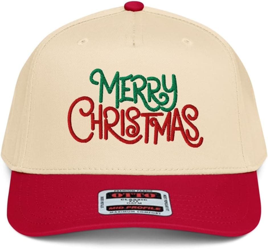 Merry Christmas Embroidered Snapback Cap, Men's