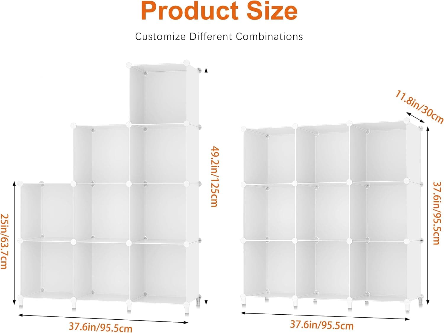 9-Cube Closet Storage Organizer, White