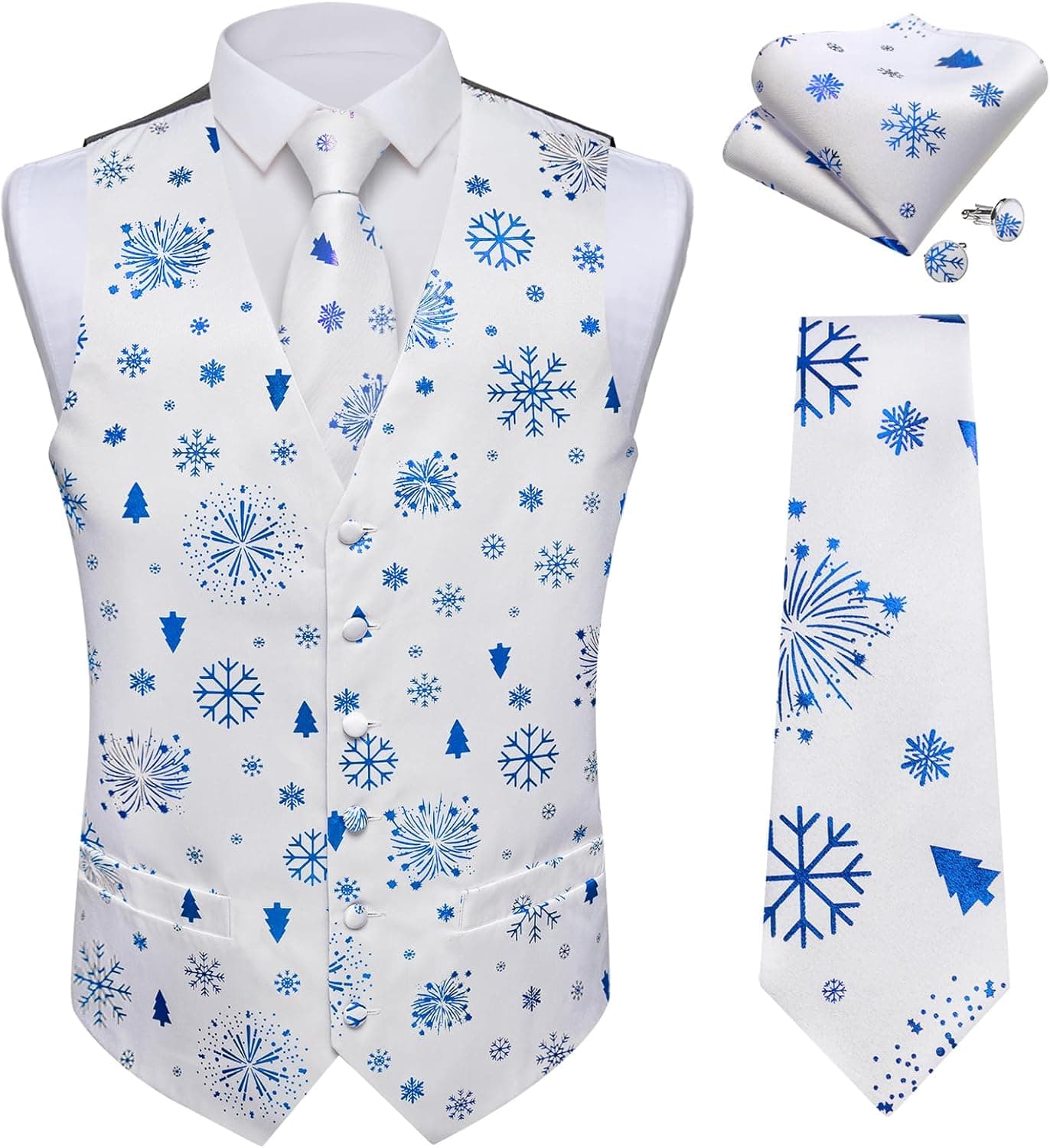 Men's Christmas Vest and Tie Set
