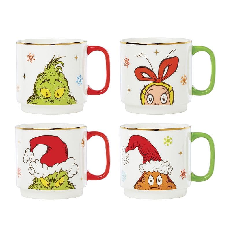 Lenox Merry Grinchmas 4-pc. Stackable Mug Set, Red Green