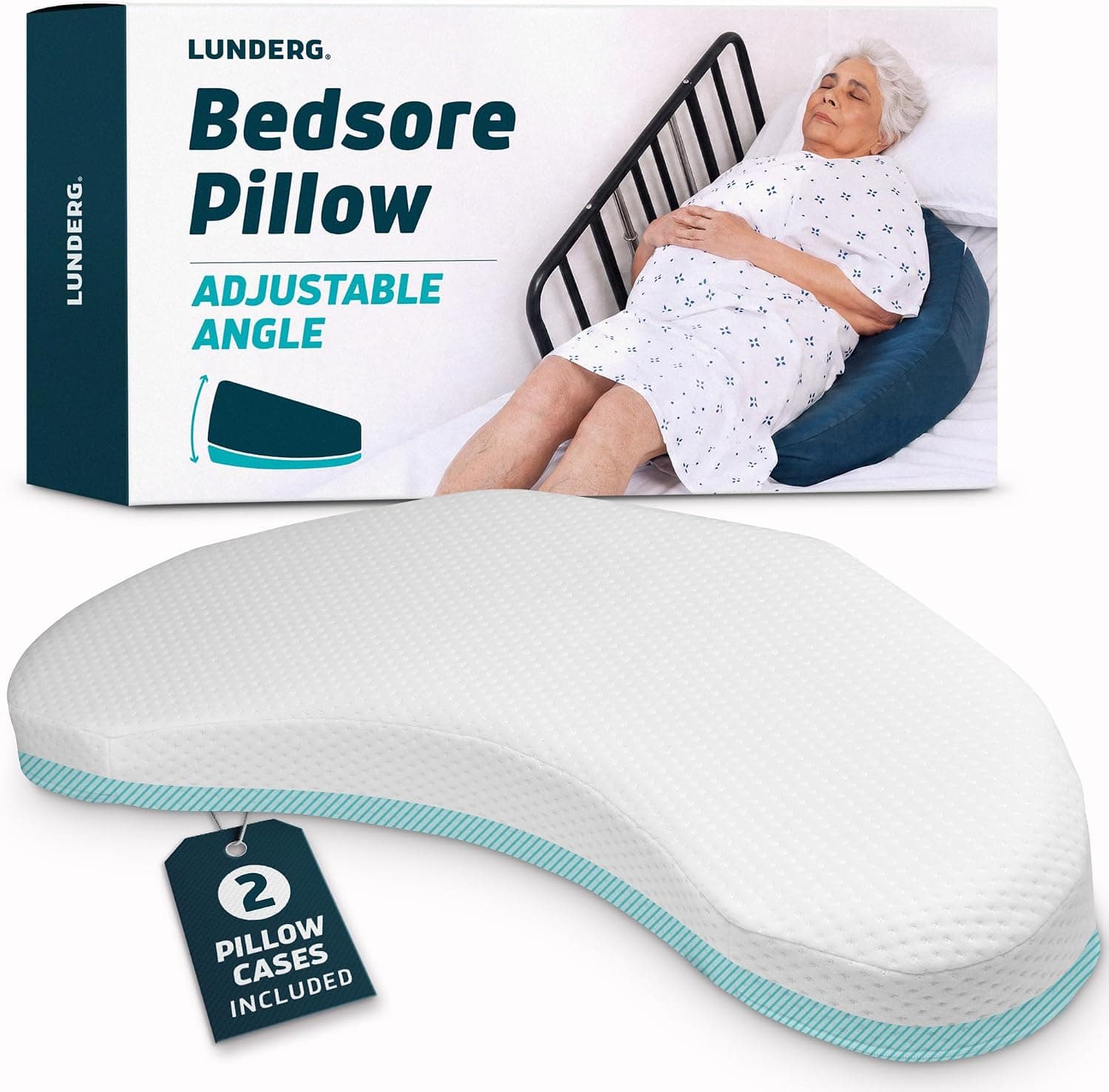 Bed Positioning Wedge Pillow with 2 Pillowcases