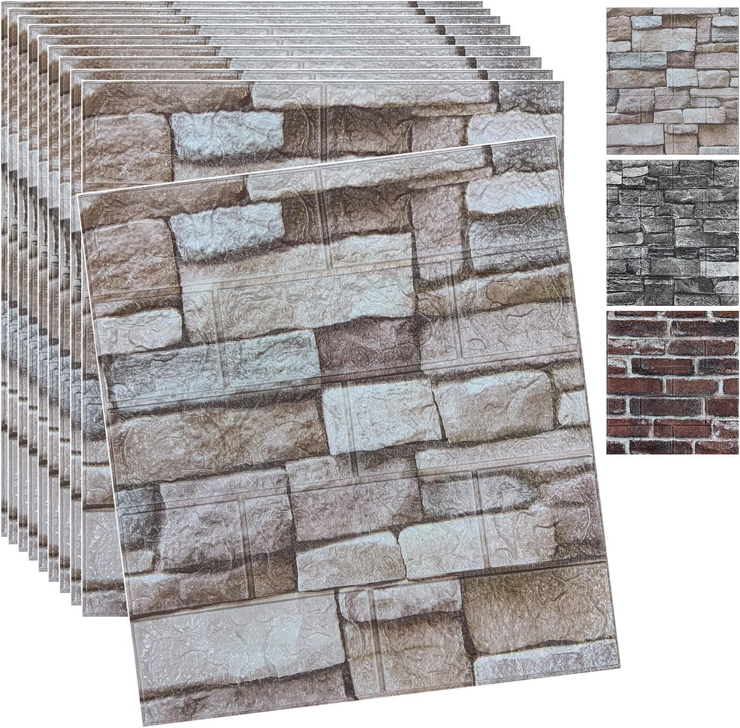 Peel and Stick 3D Faux Brick Wall Panels, 20 Pcs