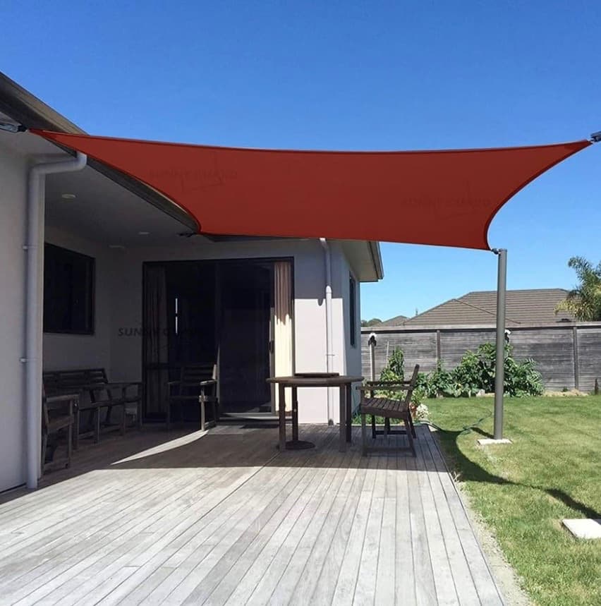 Rectangle Sun Shade Sail, 12x16ft, Terra Red