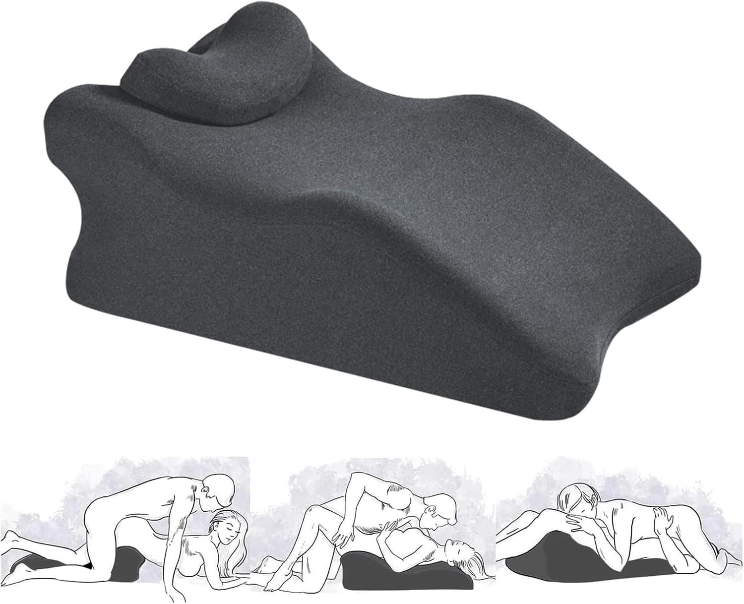 Memory Foam Wedge Pillow for Sleeping, Reading and Back Support