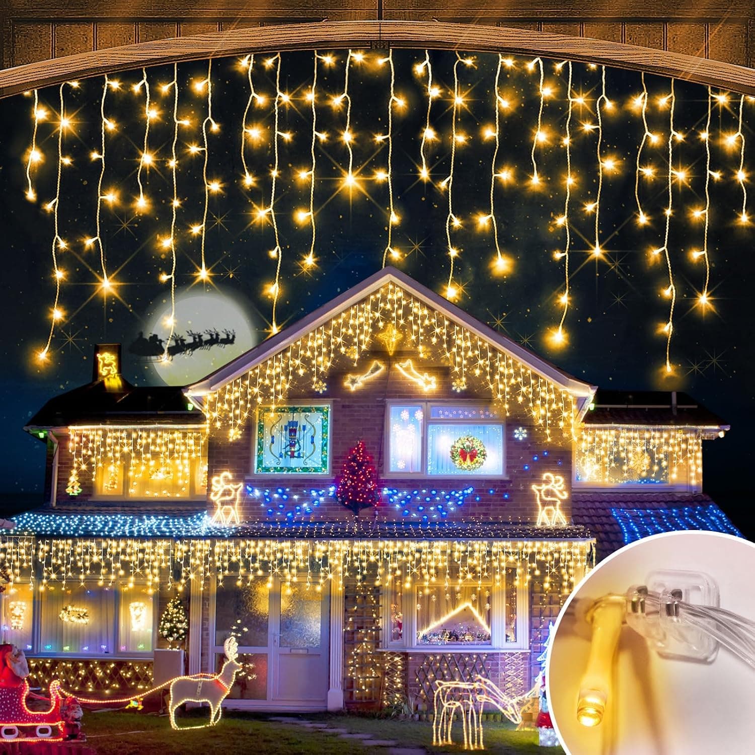 Christmas Fairy String Lights, 98FT, 900 LED, 12 Modes