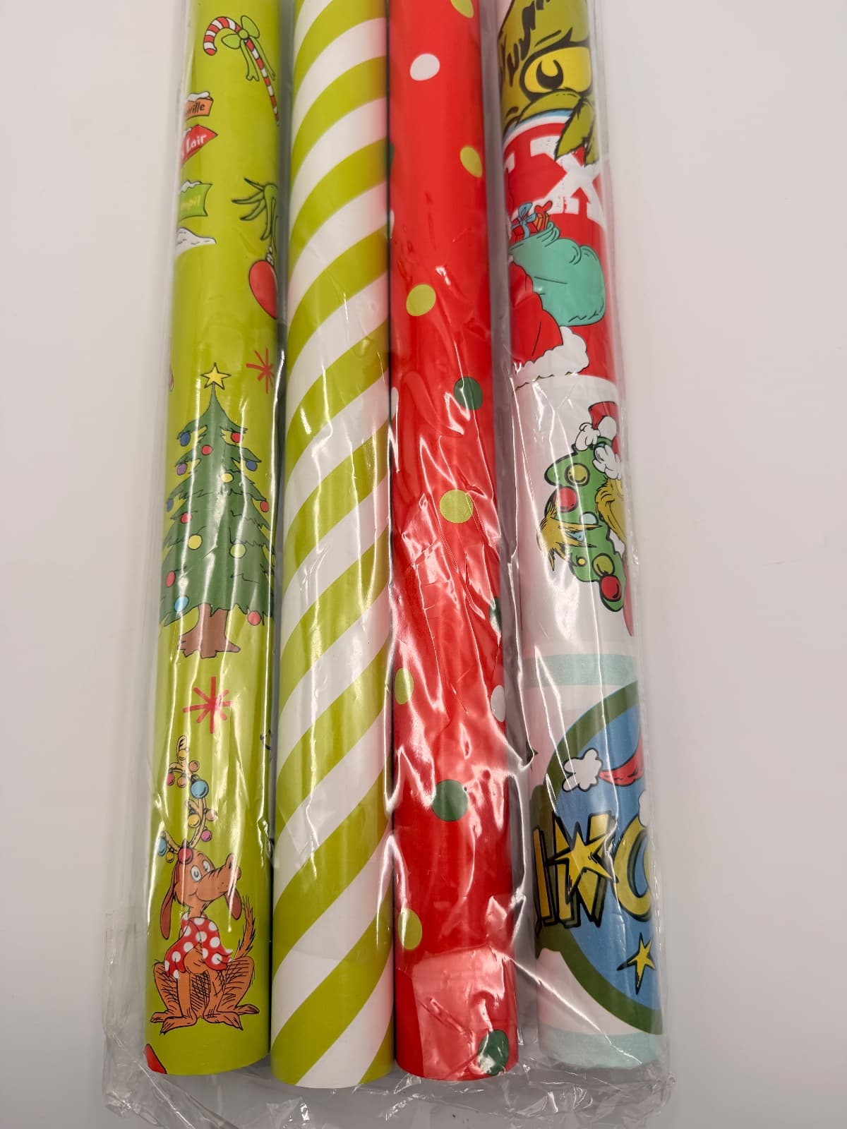 Dr. Seuss Grinch Christmas Wrapping Paper, 4 Mini Rolls