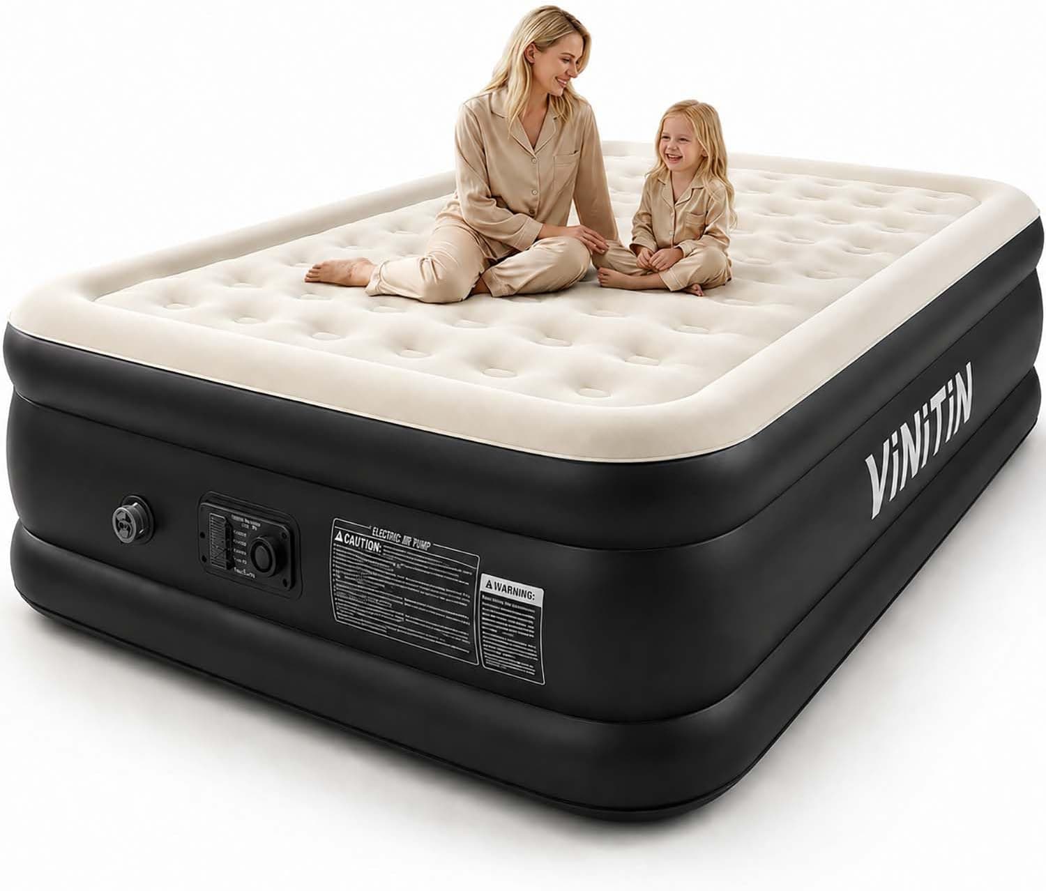 Queen Air Mattress with Built-in Pump, 16" Elevated