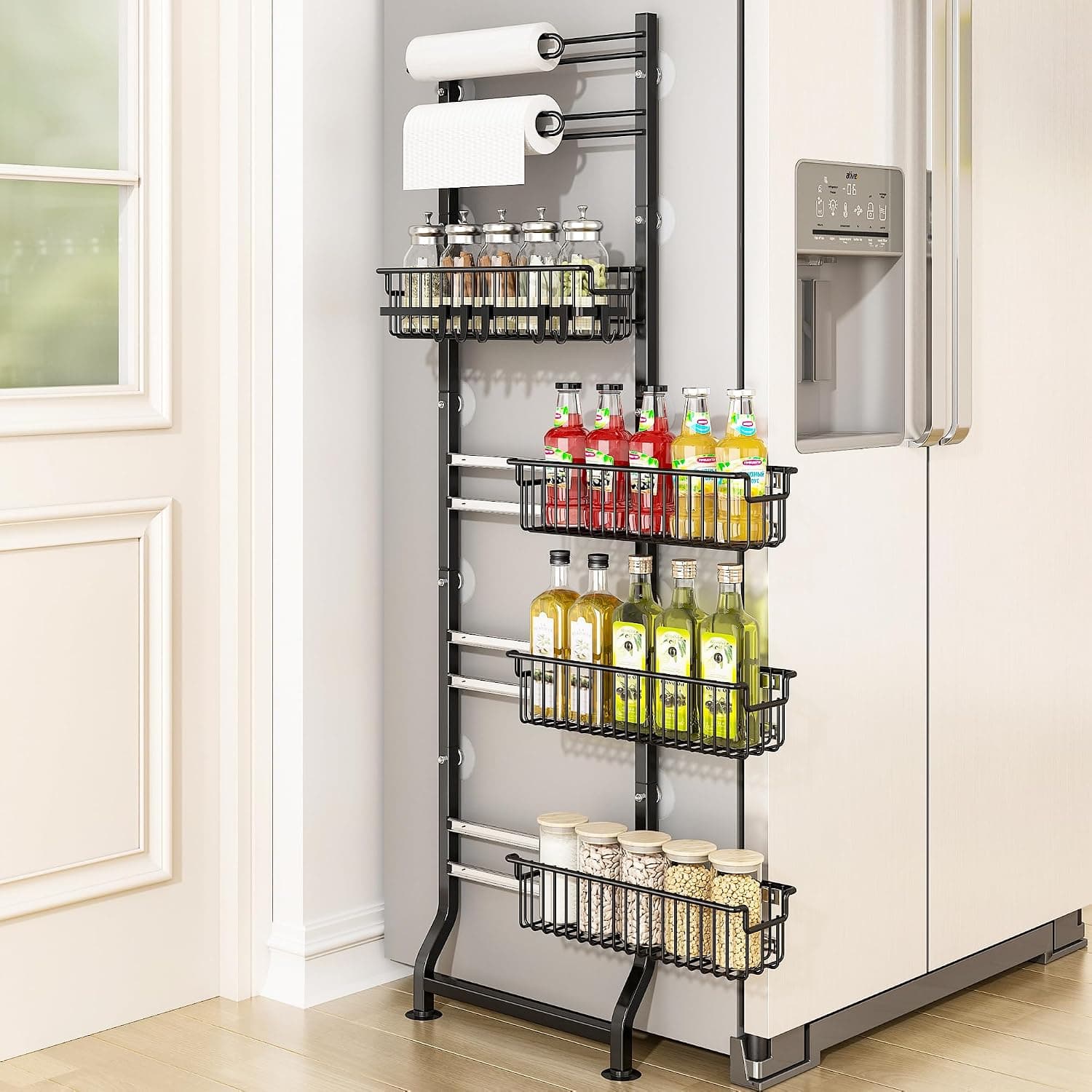 6-Tier Slim Corner Shelf, Narrow Storage Rack