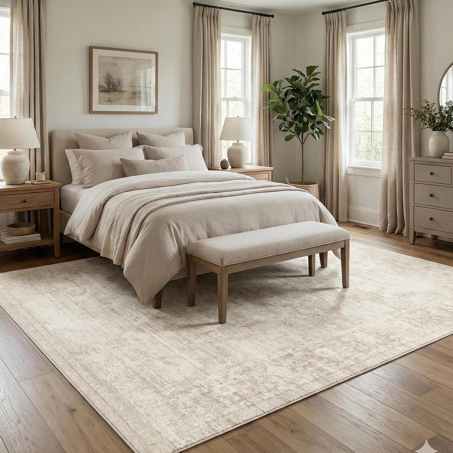 Washable Vintage Area Rug, 6x9