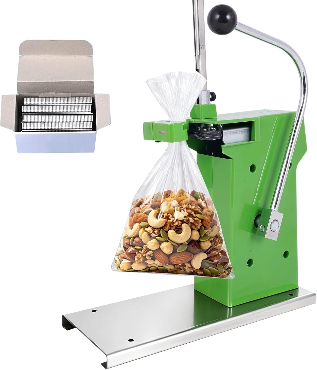 Manual Produce Bag Sealer with 2000 Staples