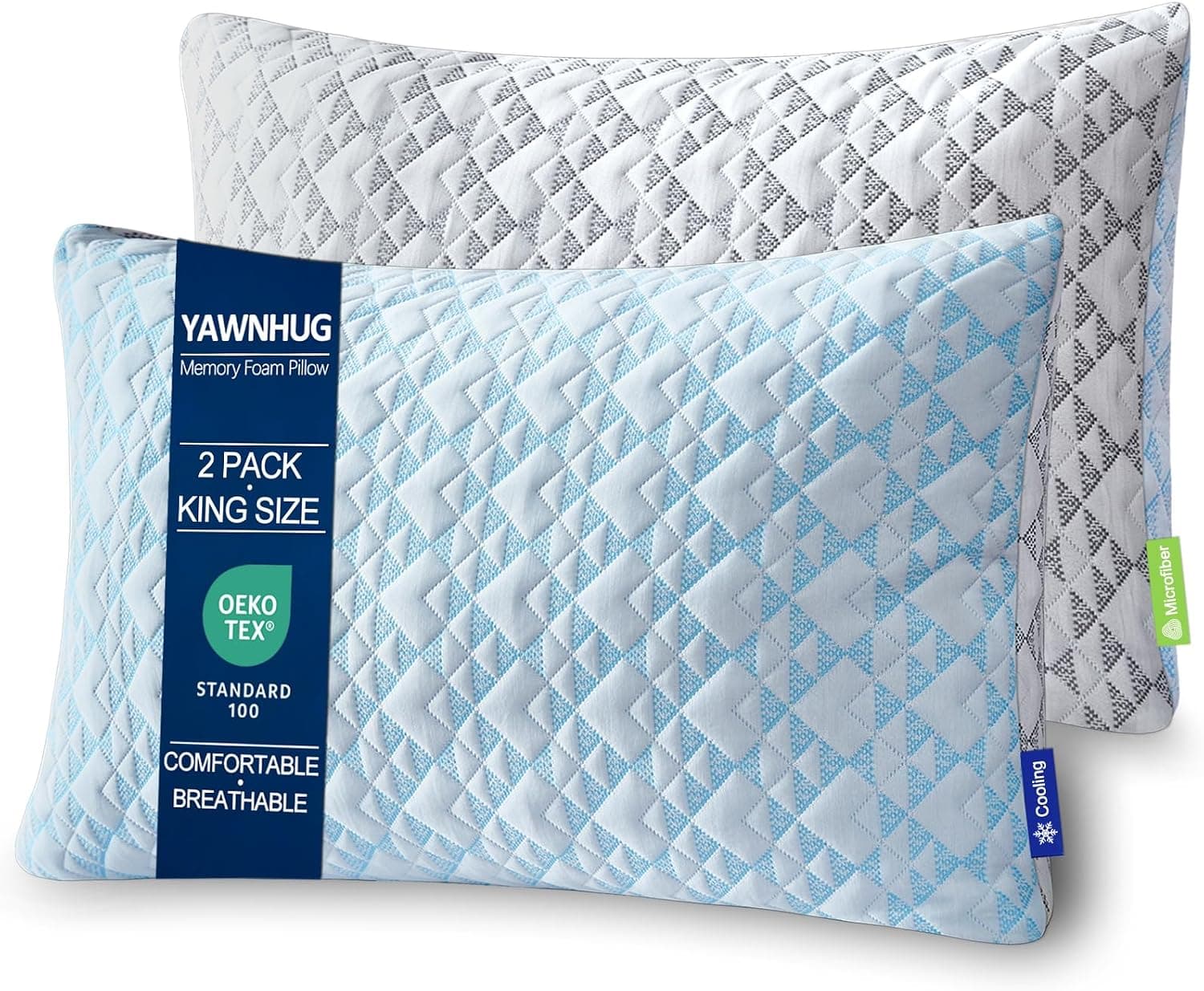 Cooling Shredded Memory Foam Pillows, King, Set of 2