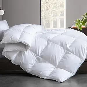 Queen Feather & Down Comforter Insert, White, 90x90"