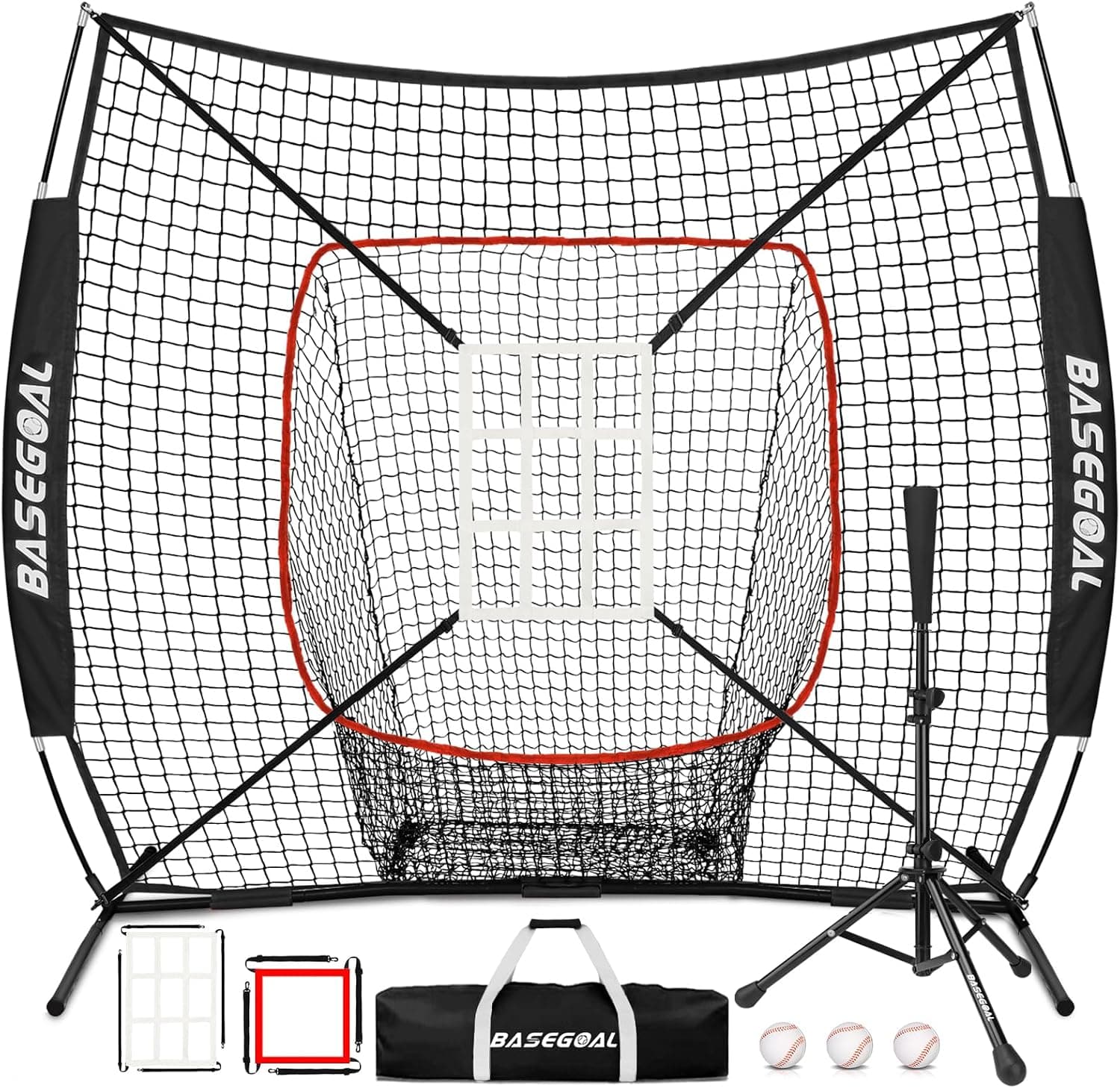 Baseball Practice Net with Batting Tee, 6x6ft