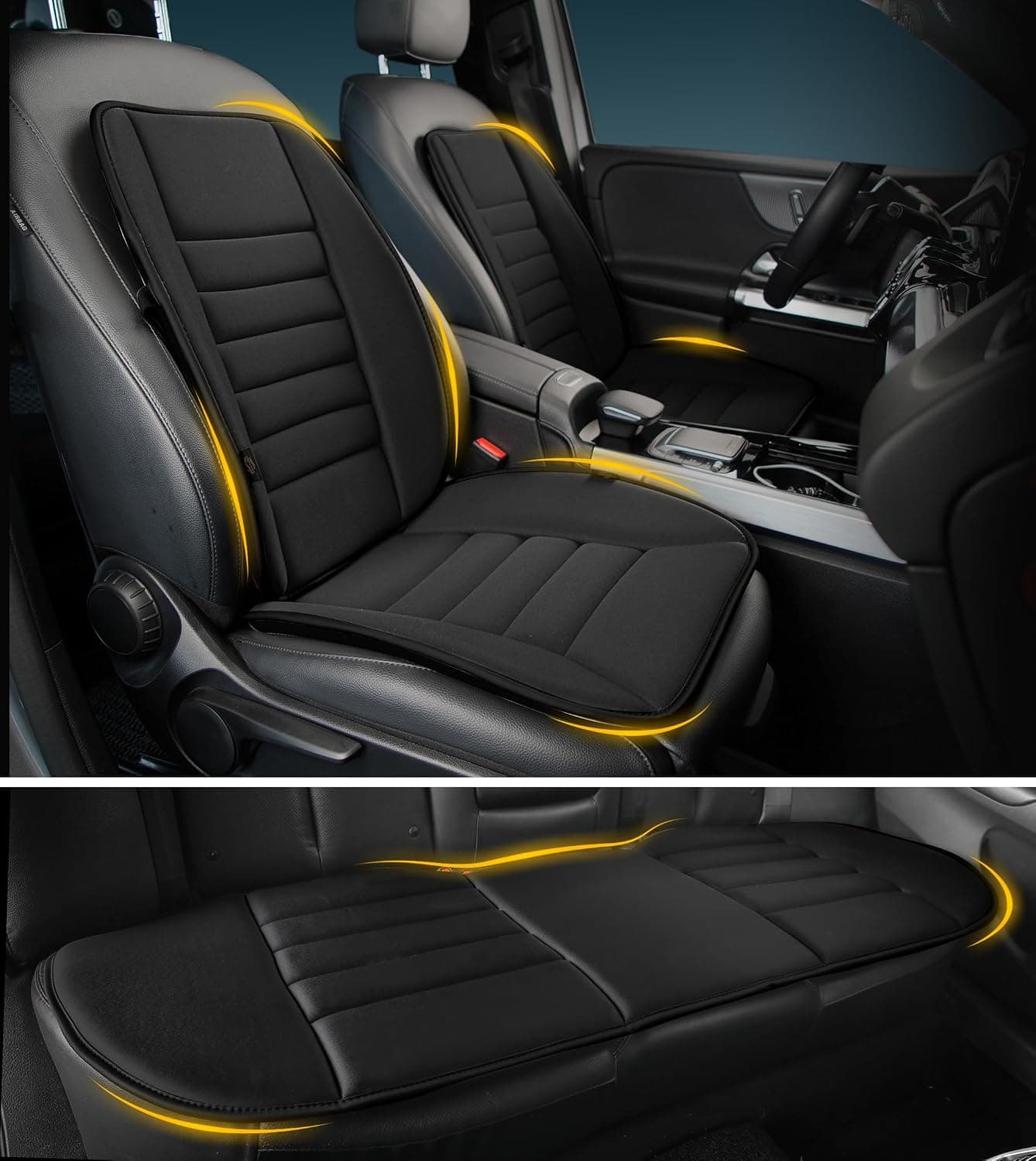 Car Seat Cushion Set with Back Support, 5 Pcs