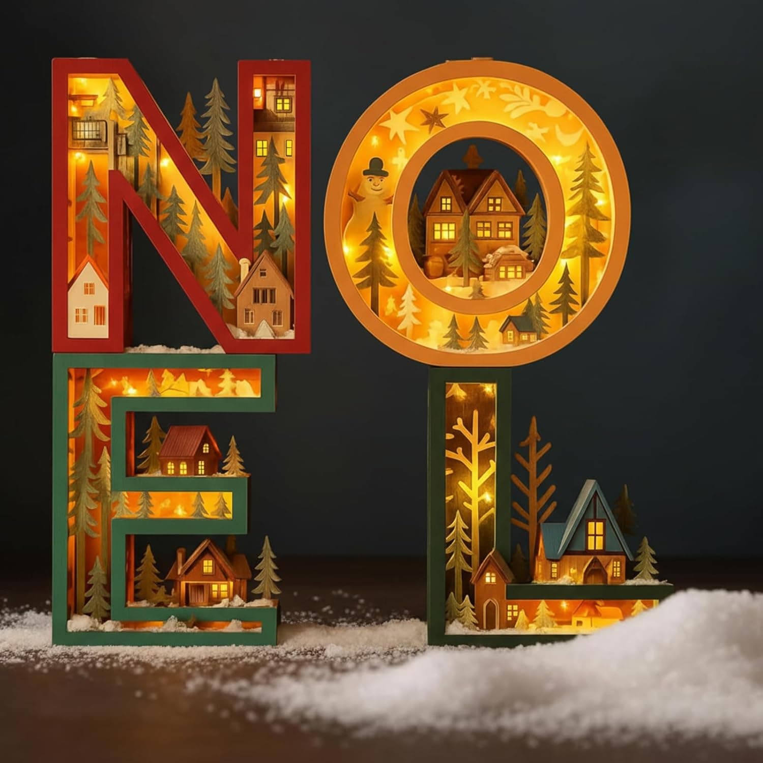 Christmas LED Wooden Letter Decorations