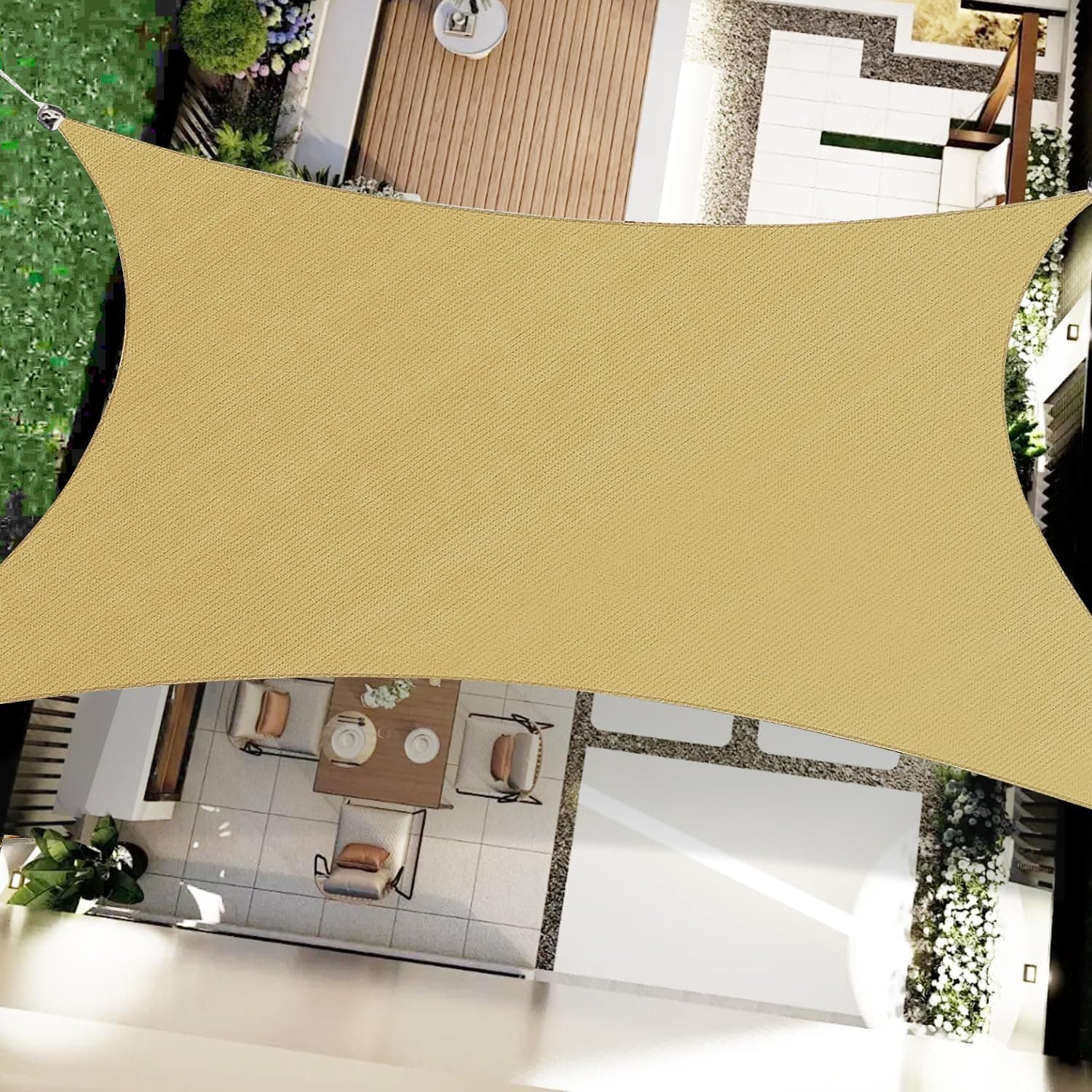 Rectangle Sun Shade Sail, 16' x 20'