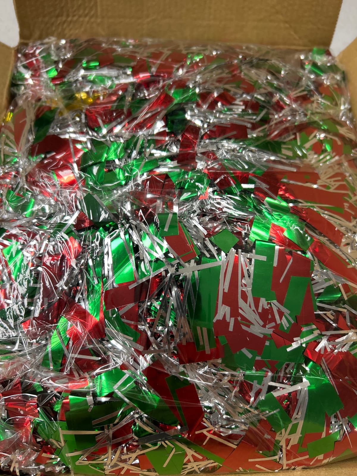 Christmas Tinsel Garland, 50 Ft, Red/Green/Silver