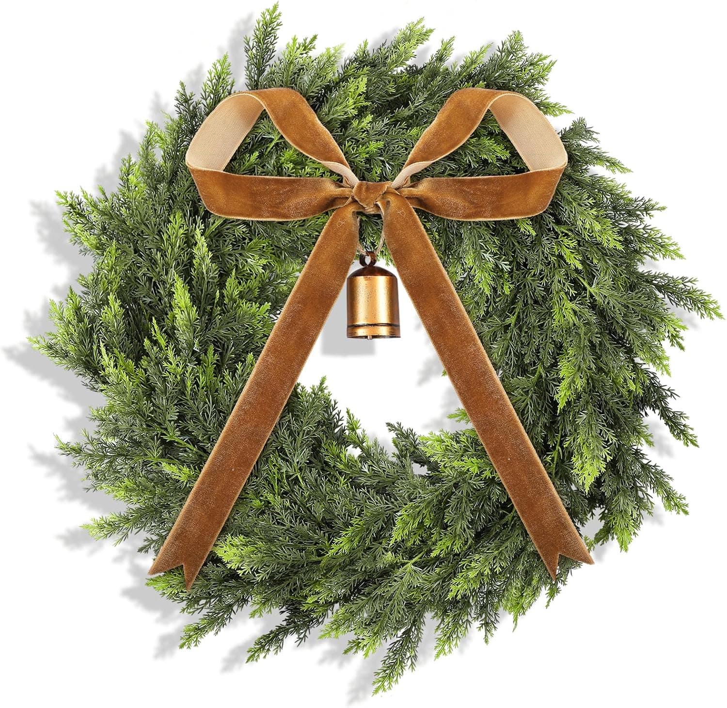 20 Inch Artificial Cedar Wreath Christmas Wreath for Front Door