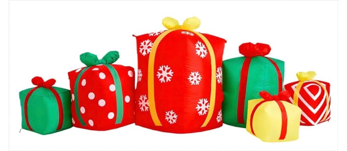 8ft Inflatable Christmas Gift Boxes with LED Lights