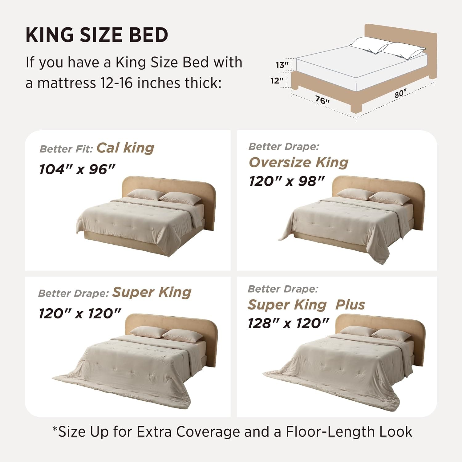 King Comforter Set, Beige, 3 Pcs