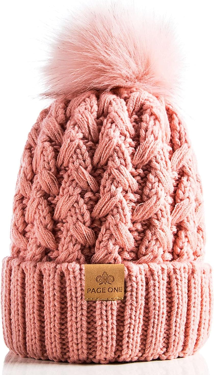 Women's Cable Knit Pom Pom Beanie