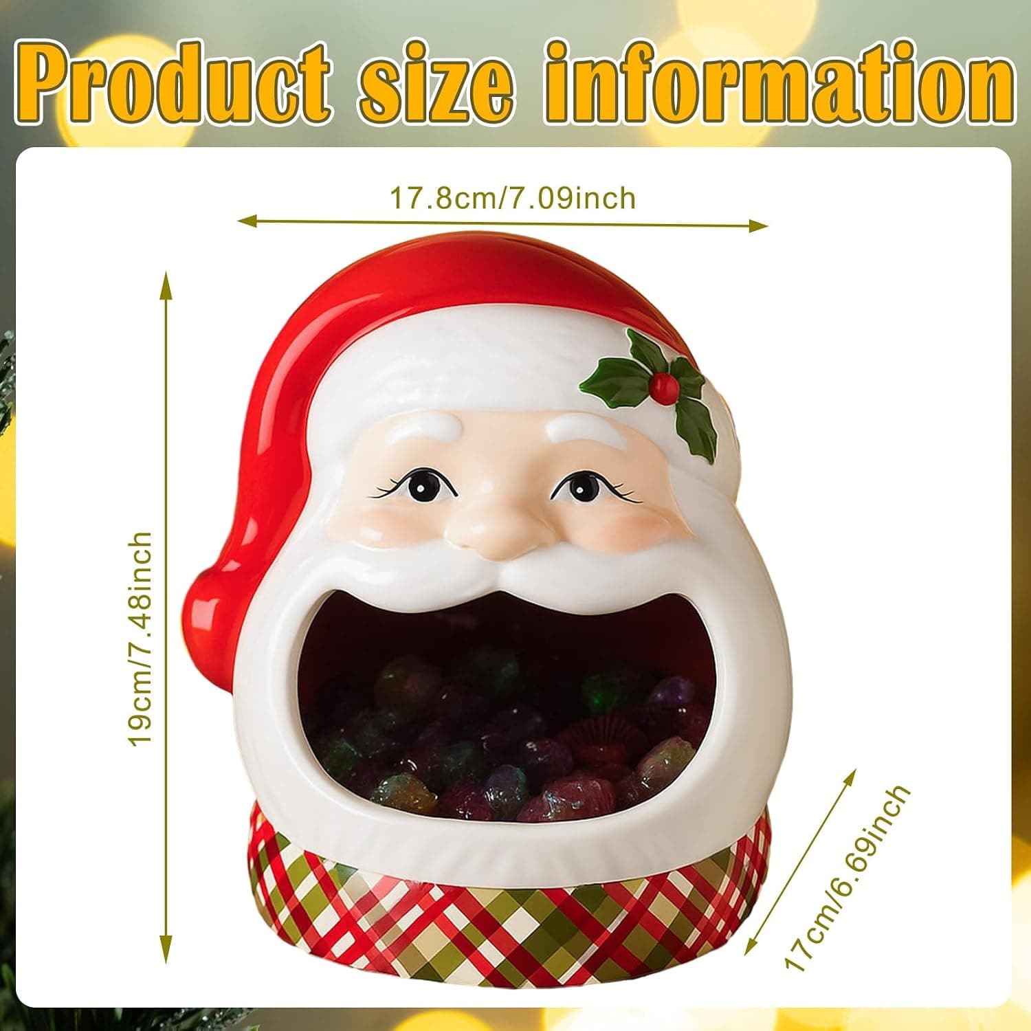 Santa Claus Ceramic Candy Dish