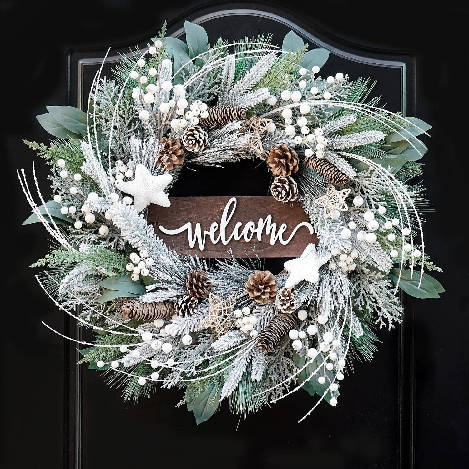 Winter Front Door Wreath, 24 Inch