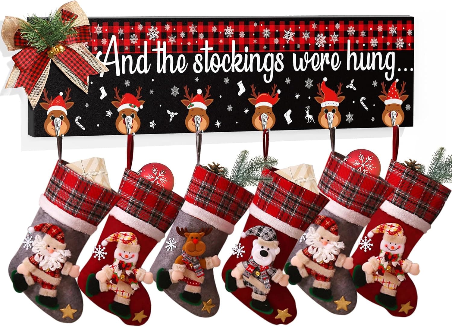 Wooden Christmas Stocking Holders for Mantel