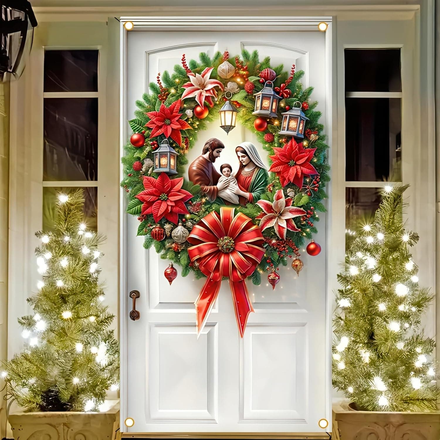 Nativity Scene Christmas Door Cover Banner