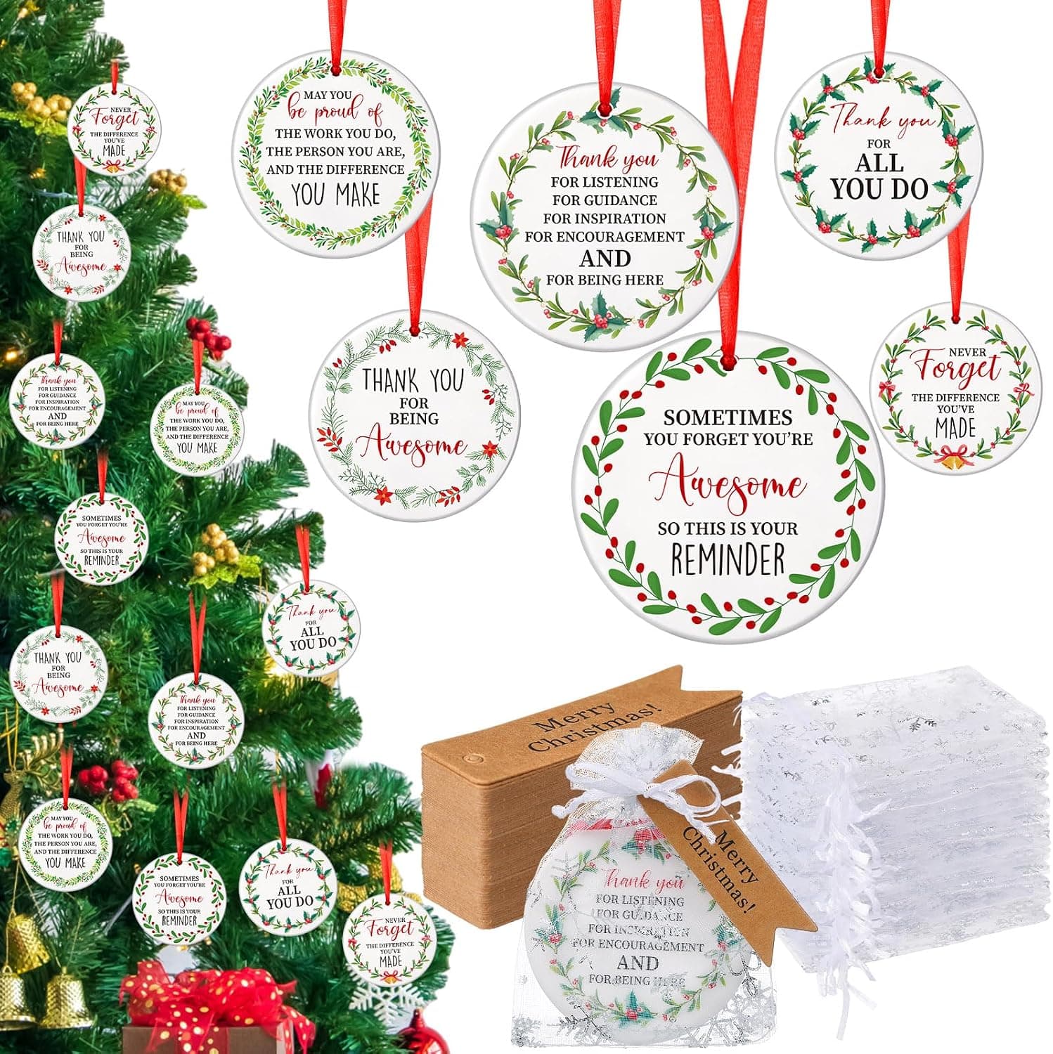 Ceramic Christmas Appreciation Gifts for Coworkers, 36 Set