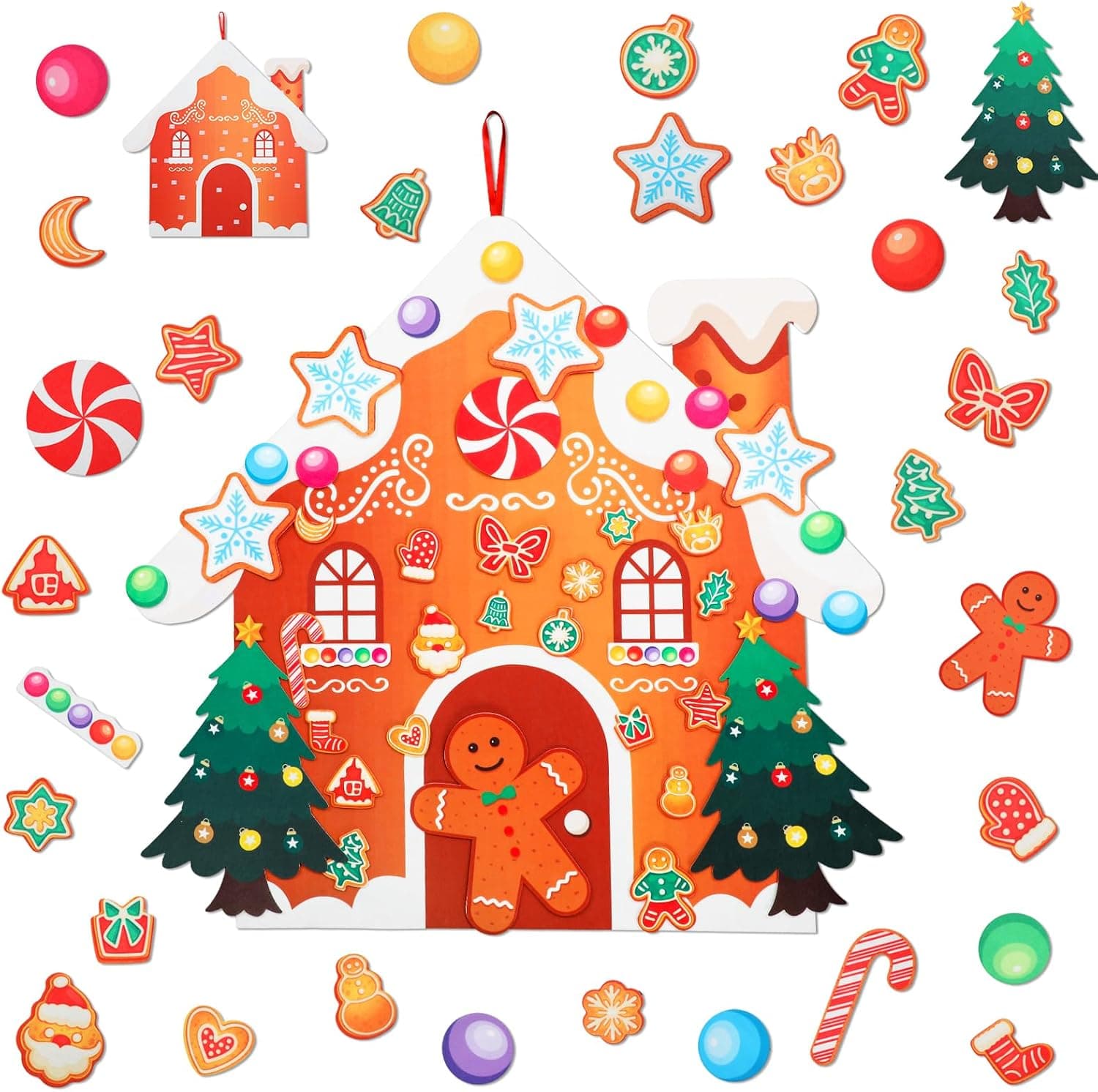 DIY Felt Gingerbread House Kit, 30 x 36", 51 Pcs