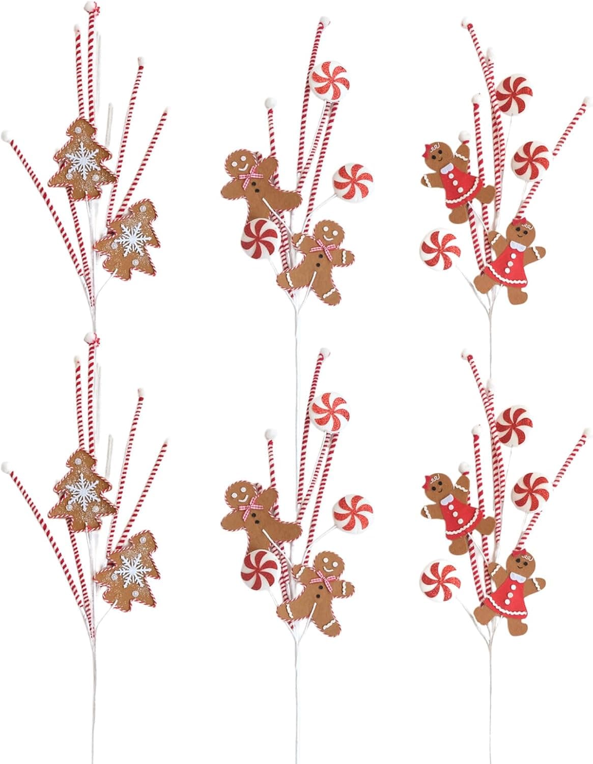 Candy Cane Christmas Picks, 28 Inch, 6 Pcs