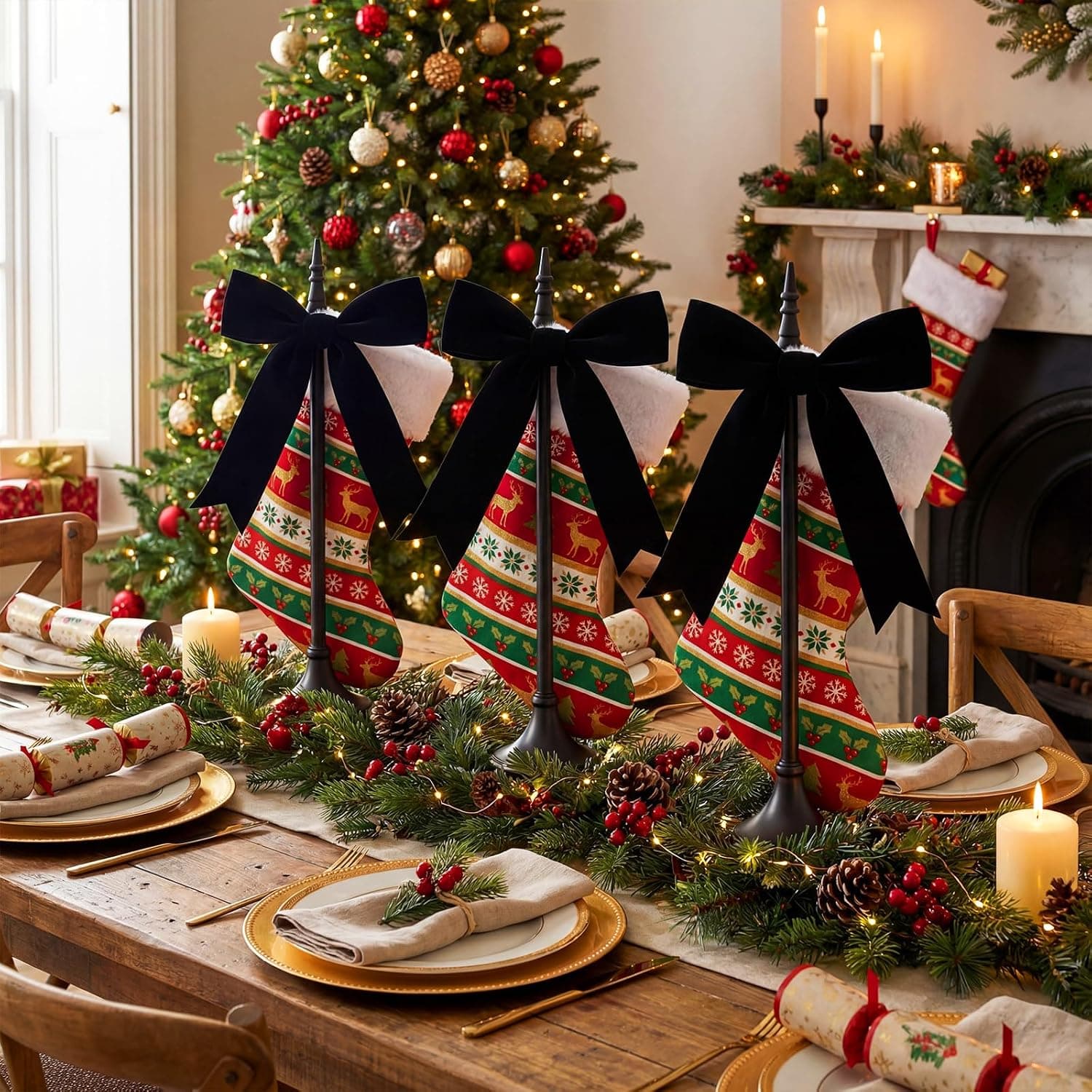 Christmas Stocking Holders for Mantel, 22 Inch, 3 Pcs