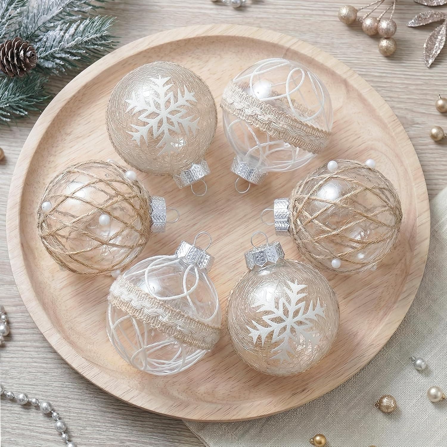 Boho Christmas Ball Ornaments Set, 84 Pcs