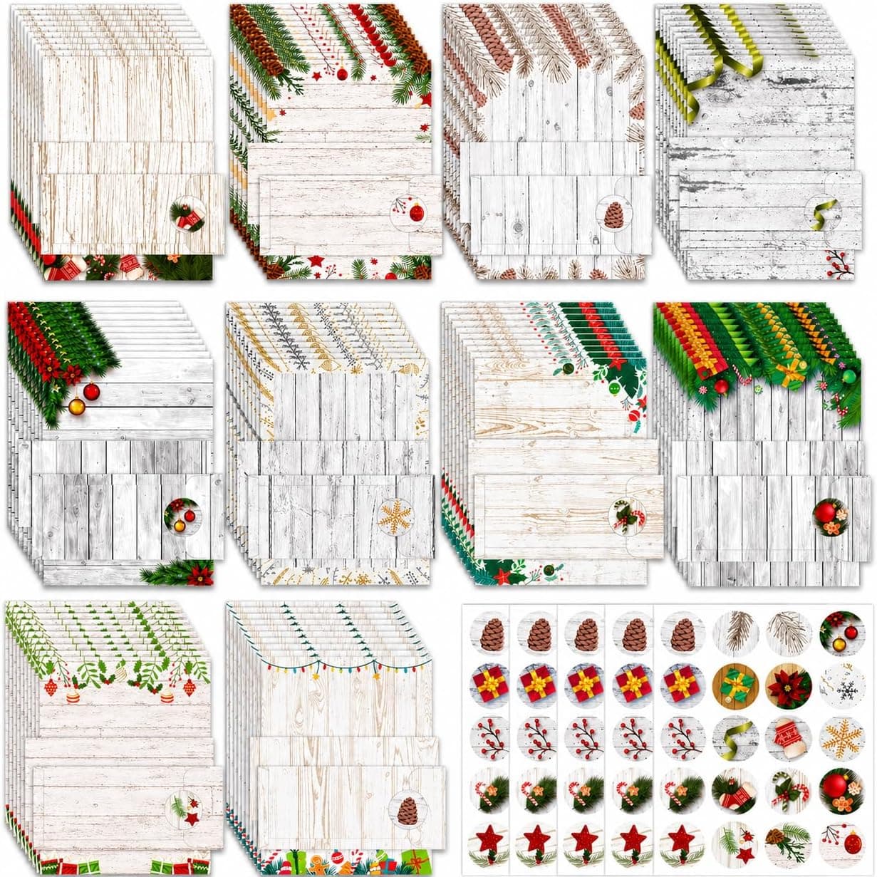 Stationery Paper and Envelope Set, 250 Pcs