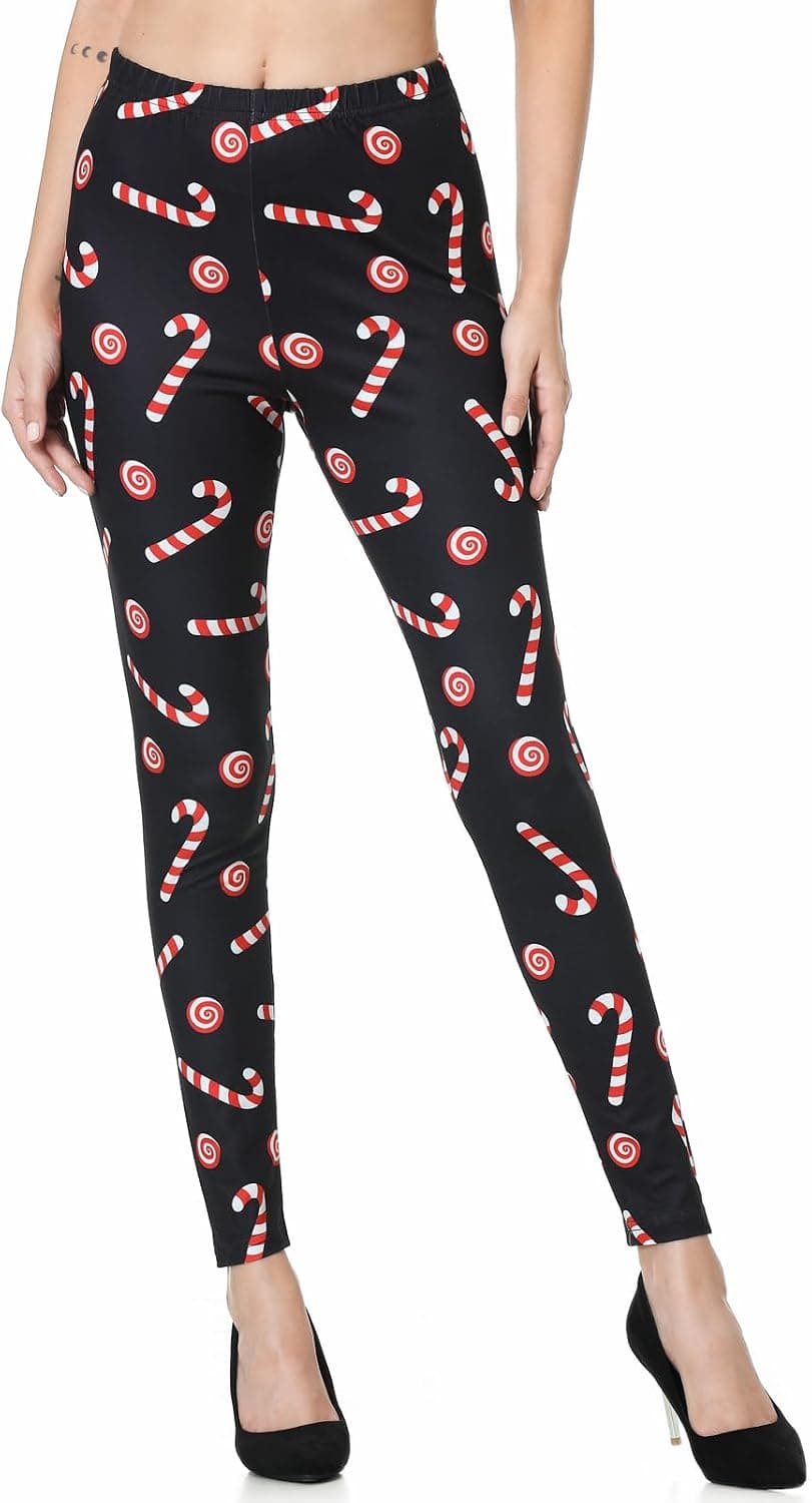 Women's Rainbow Striped Christmas Leggings