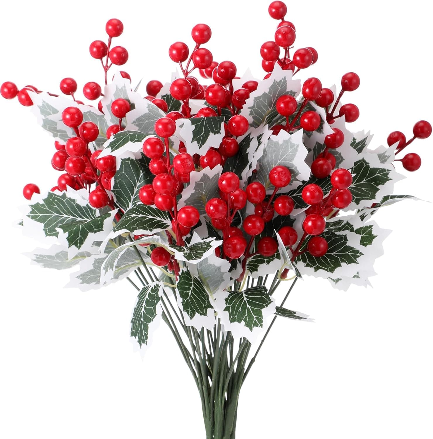 Christmas Red Berry & Holly Picks, 6 Pack