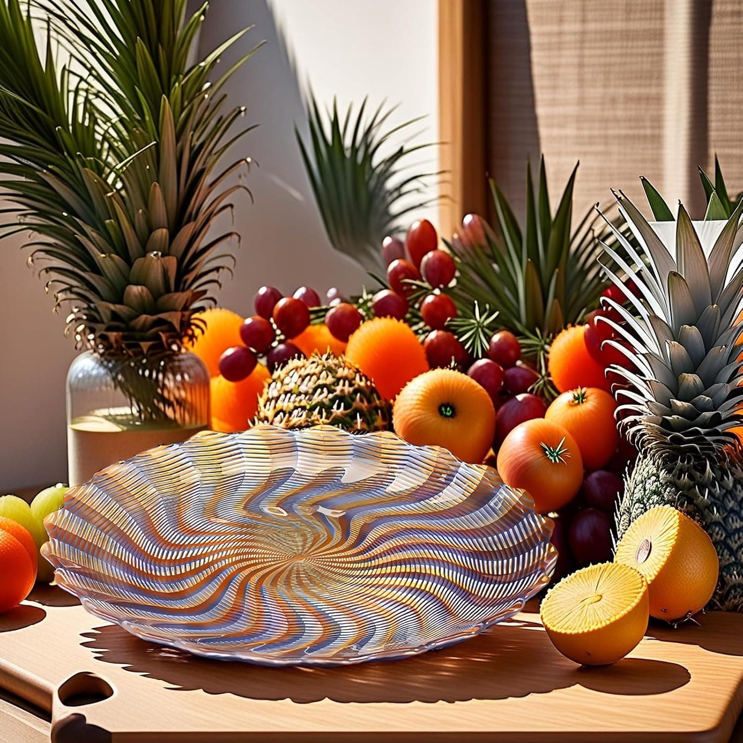 Colored Glass Dinner Plates, 8.3", 3 Pcs