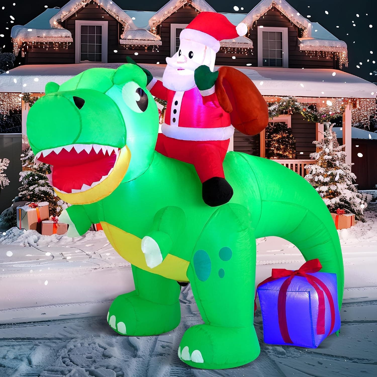 6 FT Inflatable Christmas Dinosaur