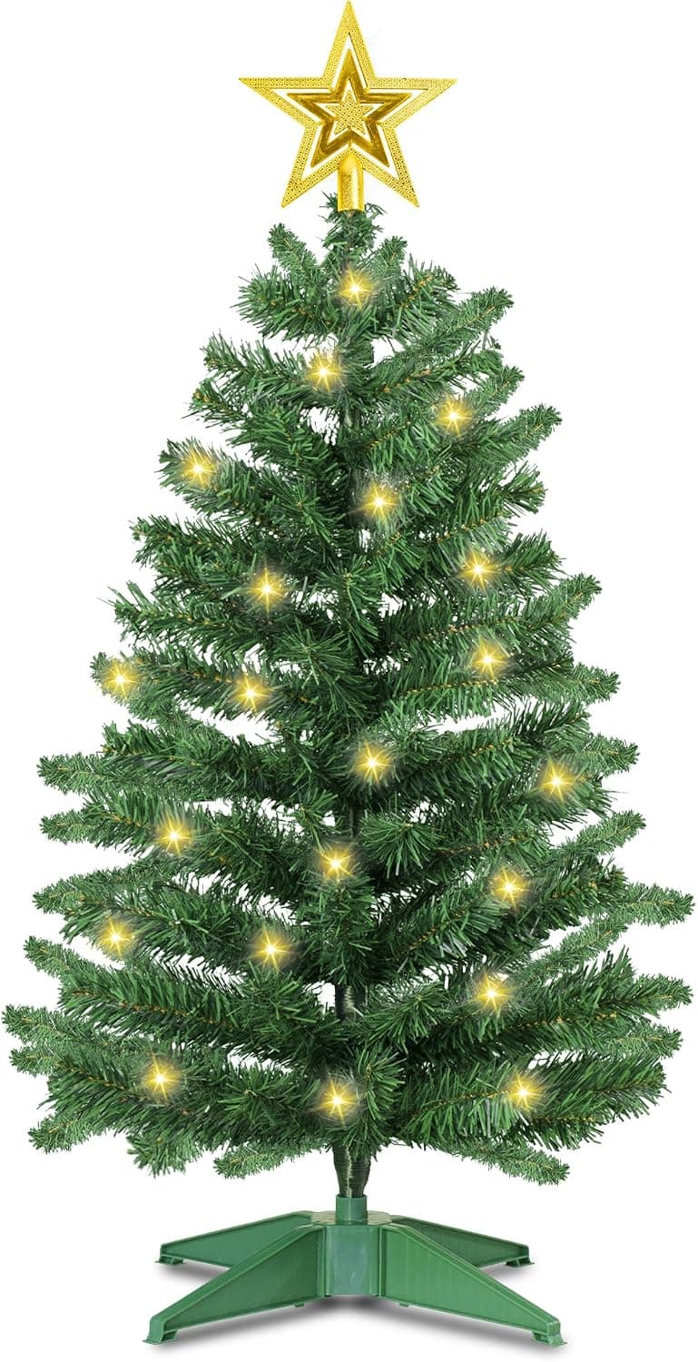 3 Ft Green Christmas Tree with Lights