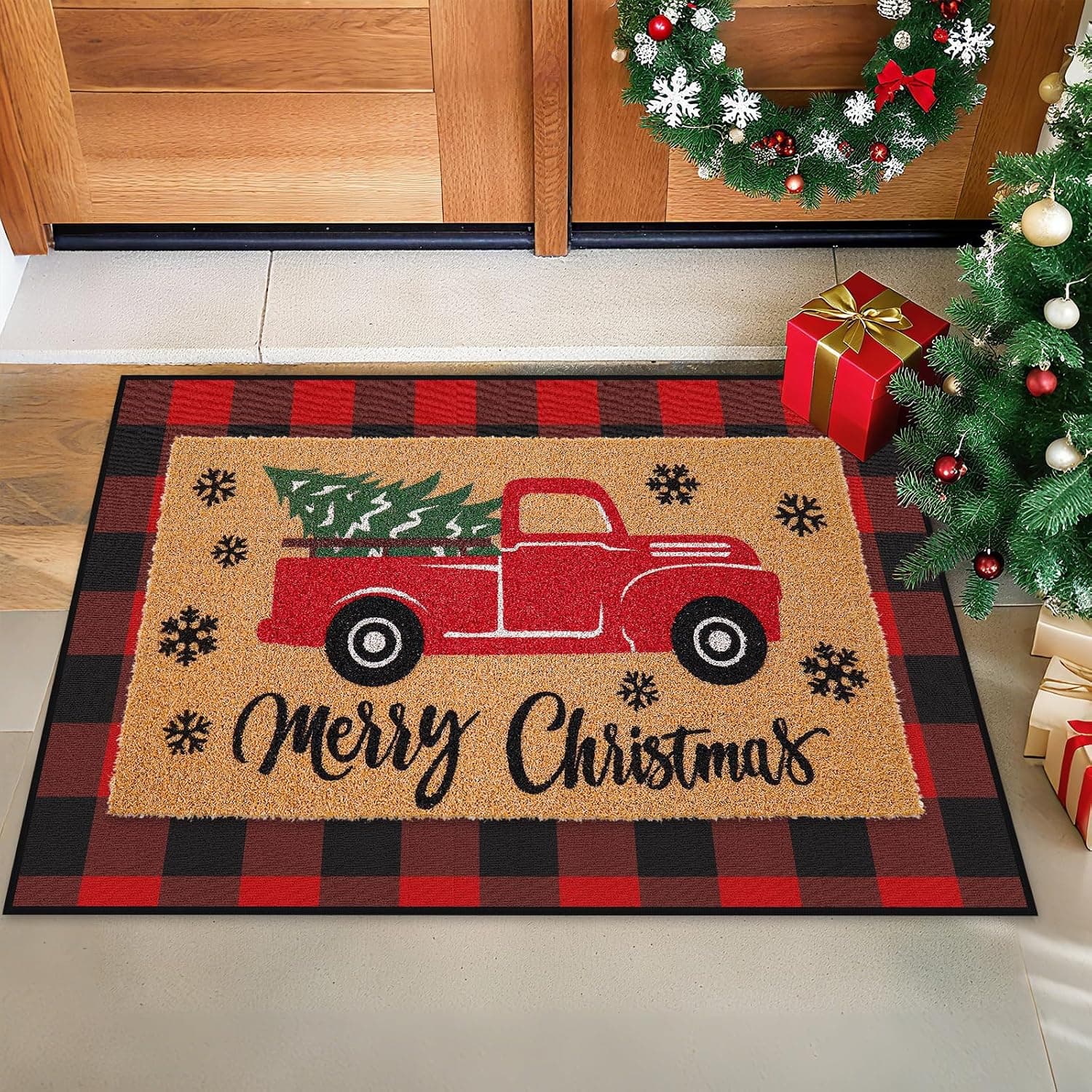Merry Christmas Door Mat Set, 16.5" x 29", 2 Pcs