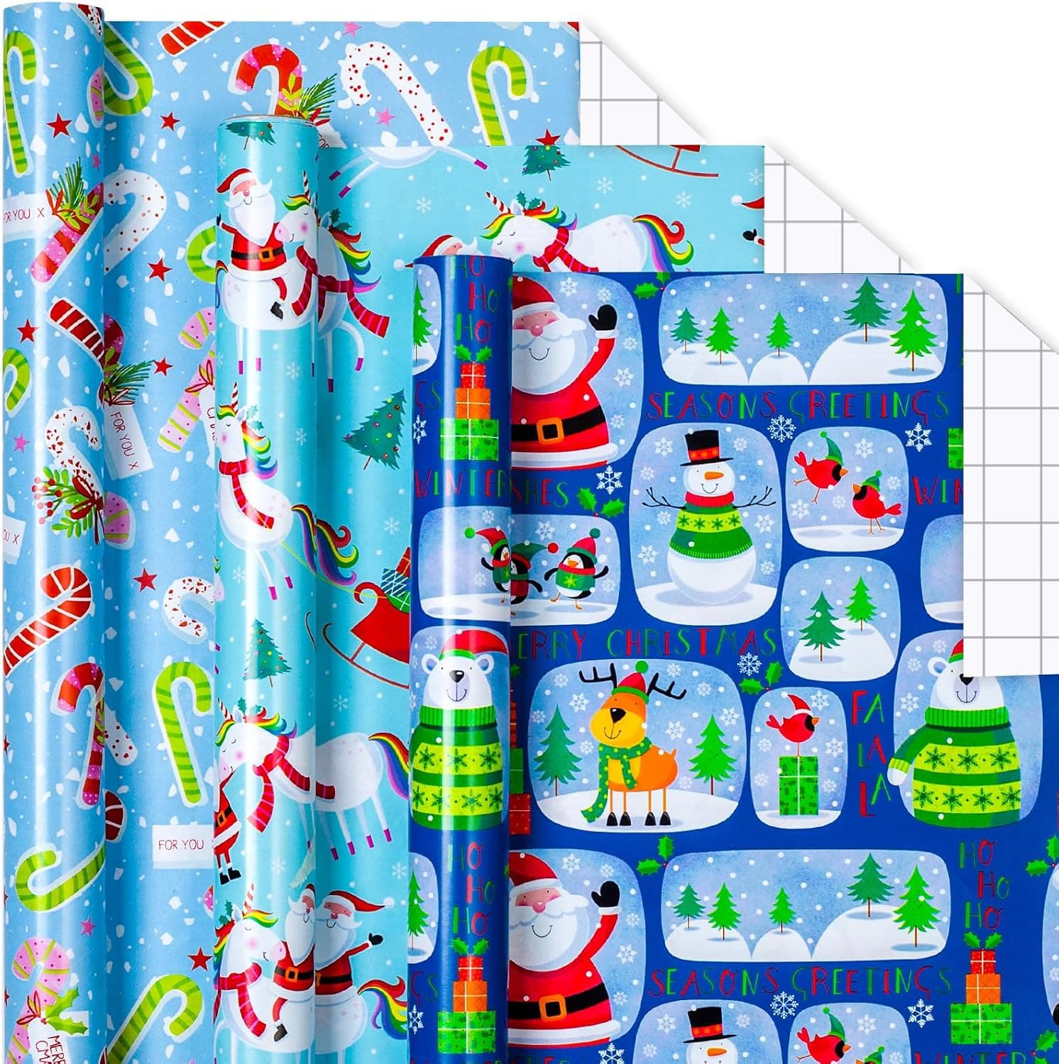 Santa Christmas Wrapping Paper, 17" x 120" Roll